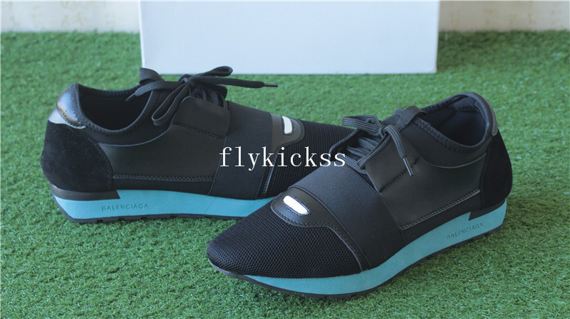 Balenciaga Race Runner Trainers Black Blue